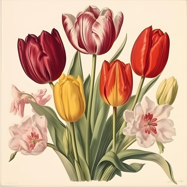 Foto fotobotanische vintage-blumenillustration