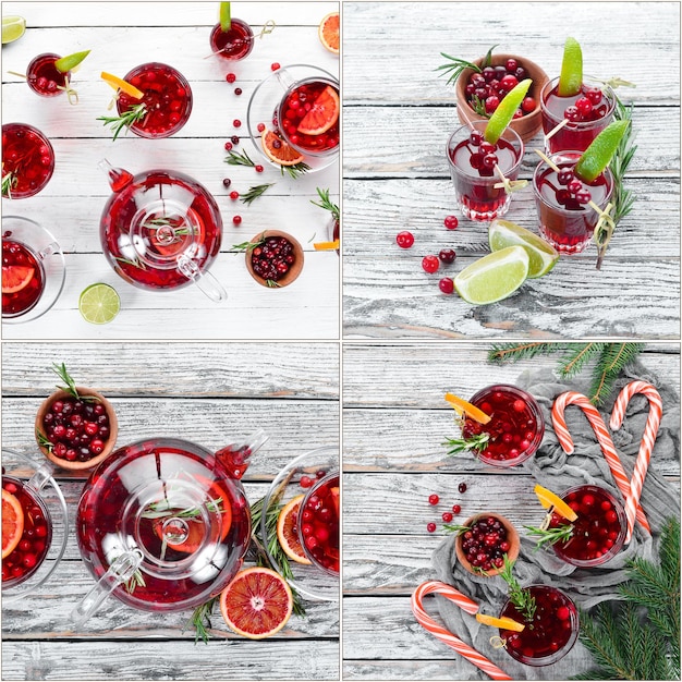 Fotocollage Hot Drinks mit Cranberry