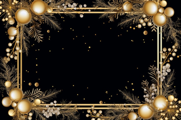 Foto fotofestlicher goldener weihnachtsrahmen-vektor