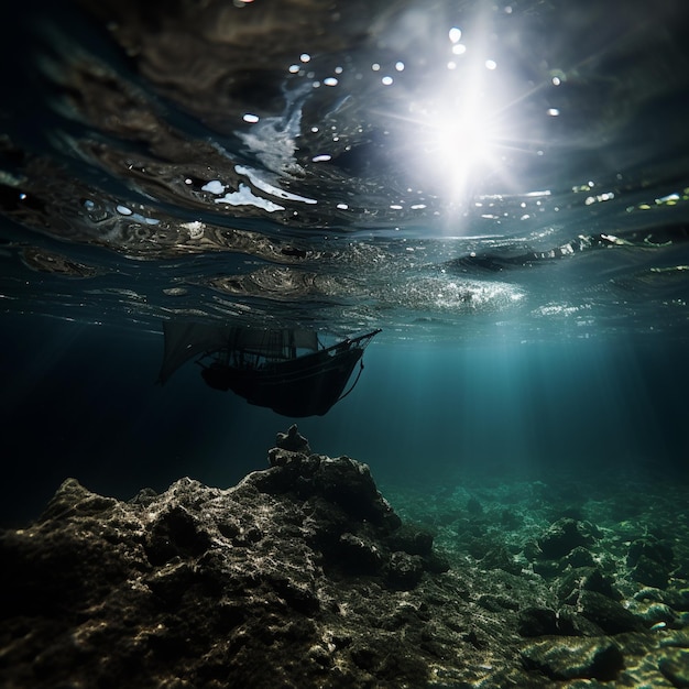 fotografar e pintar um barco à vela na água