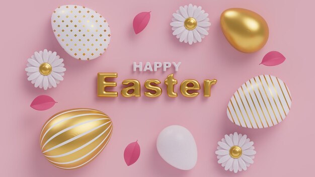 Fotografía en 3D de huevos decorativos de Pascua