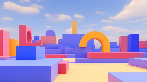 Fotografia 3D lowpoly gratuita com fundo HD