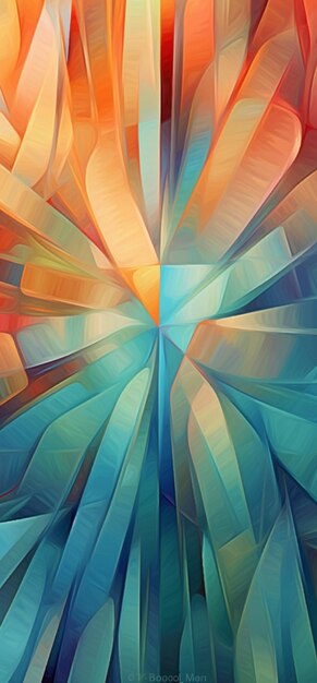 Fotografía abstracta de colores brillantes de una flor con un centro azul ai generativo