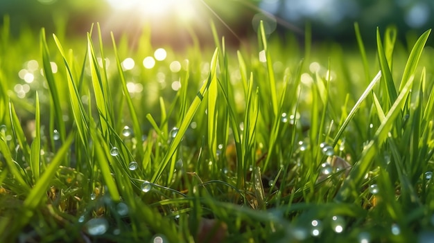 Fotografía Abstracta Fondo De Luz Del Sol De Hierba Verde