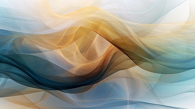 fotografía abstracta de una onda azul y amarilla de color generativo ai