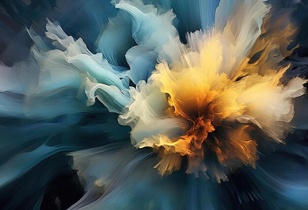 fotografía abstracta de oro azul en arte digital al estilo de formación fluida