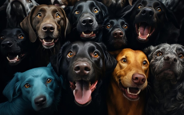 Fotografia abstrata de cães Generative Ai
