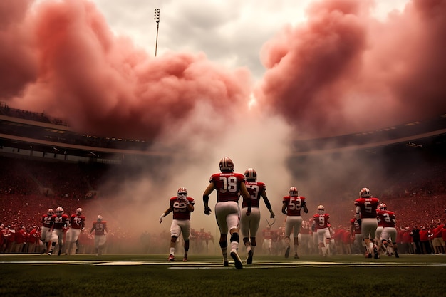 Fotografía de acción de fútbol del estadio de Ohio