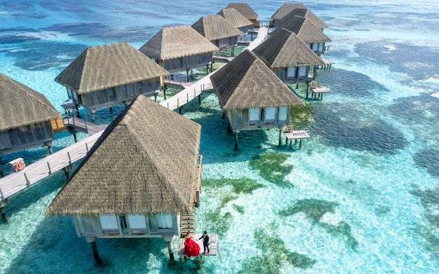 Fotografía aérea de los bungalows Foto