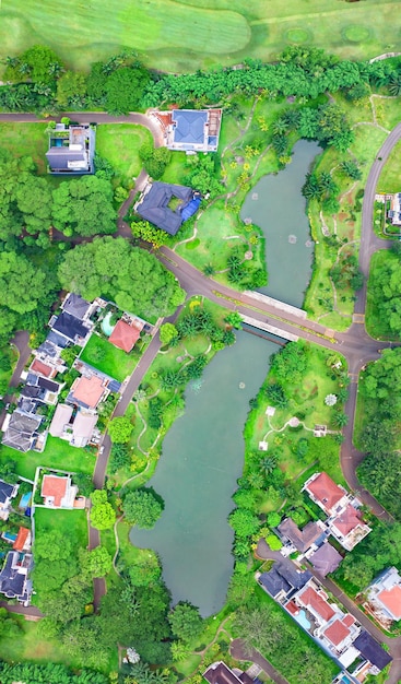 Fotografía aérea de las casas Foto