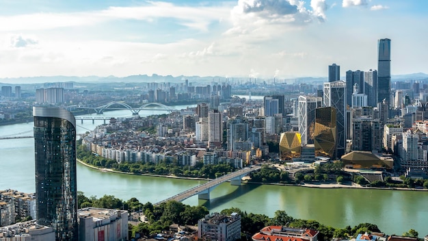 Fotografía aérea China Liuzhou ciudad moderna arquitectura paisaje horizonte