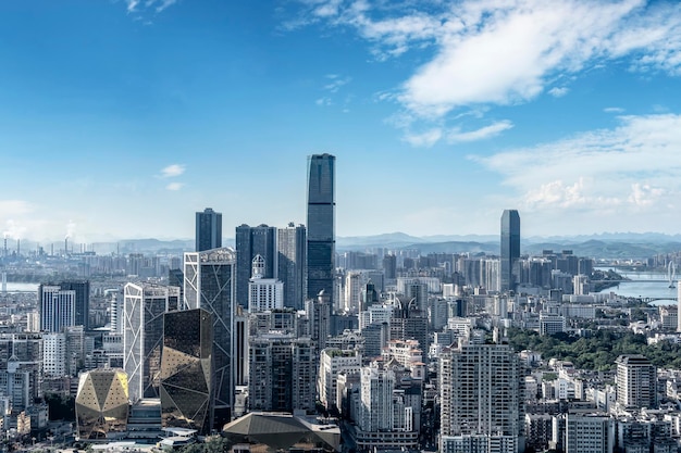 Fotografía aérea China Liuzhou ciudad moderna arquitectura paisaje horizonte