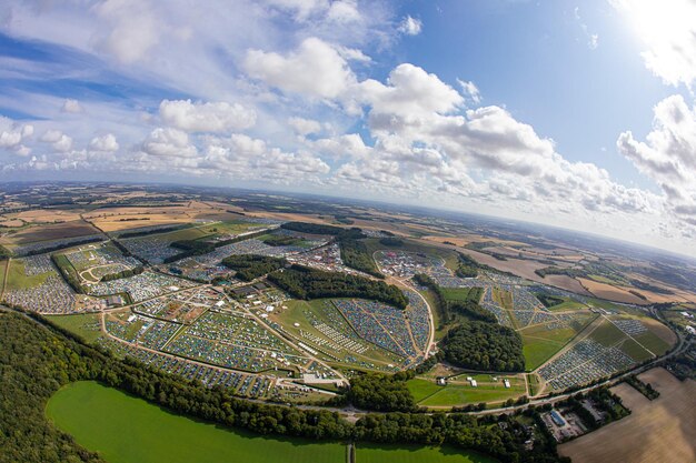 Foto fotografía aérea de la ciudad en auge