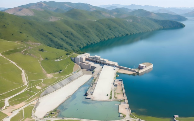 Fotografia aérea da barragem de Ceyhan