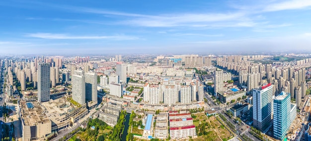 Fotografia aérea da paisagem arquitetônica da cidade chinesa de Haian