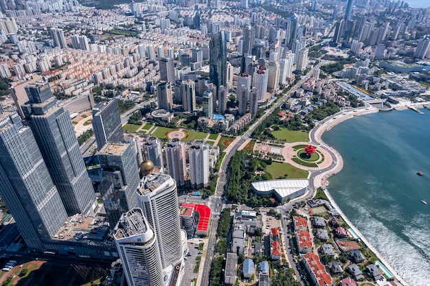 Fotografia aérea da paisagem arquitetônica urbana moderna da China