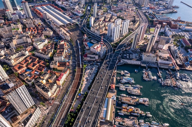 Fotografia aérea da paisagem arquitetônica urbana moderna da China