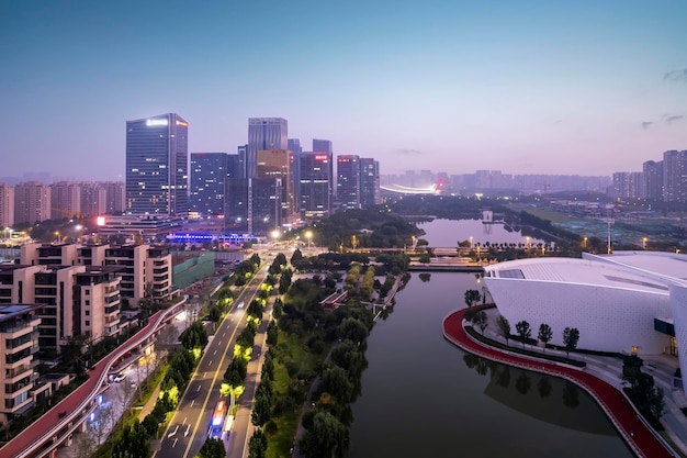Fotografia aérea da paisagem arquitetônica urbana moderna da China