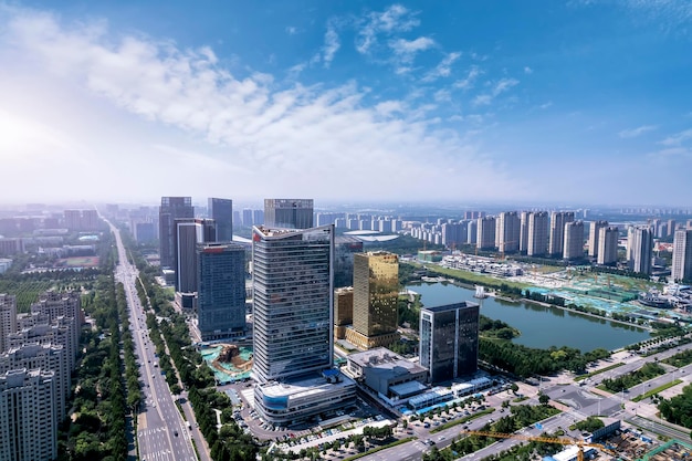 Fotografia aérea da paisagem arquitetônica urbana moderna da China