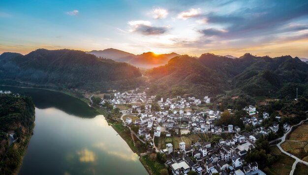 Fotografia aérea da paisagem de Huizhou