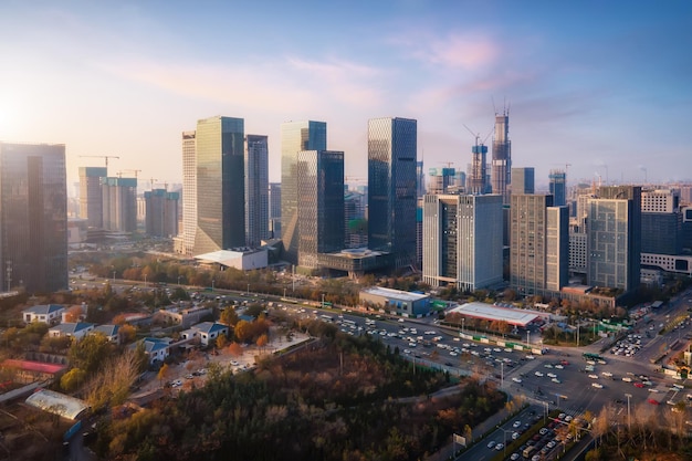 Fotografia aérea de edifícios modernos em Jinan Hightech Zone