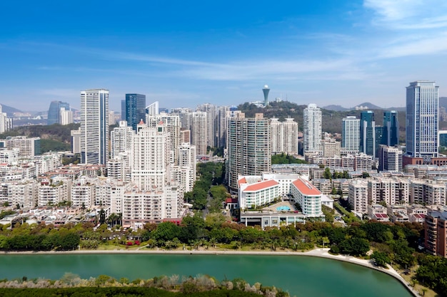 Fotografía aérea de gran formato del paisaje urbano de Xiamen