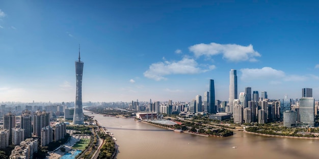Fotografía aérea guangzhou ciudad arquitectura paisaje horizonte