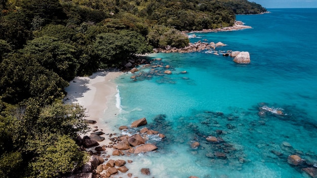 fotografía aérea hermosa costa del océano