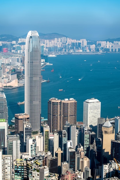 Fotografía aérea Hong Kong Ciudad Costa Arquitectura Skyrim