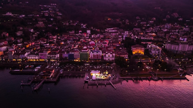 Fotografia aérea Itália Stresa Lago Maggiore Província de Verbanocusioossola Itália Europa viajando