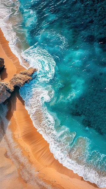 Fotografía aérea minimalista de la playa