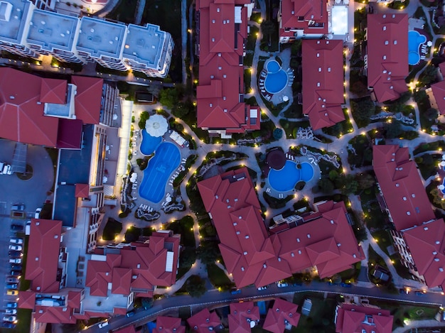 Fotografia aérea noturna, visão drone