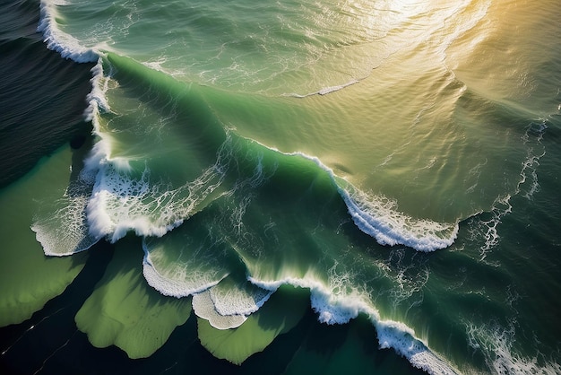 Fotografía aérea océano oleaje mar ondulación agua naturaleza olas detalle textura fondo papel tapiz