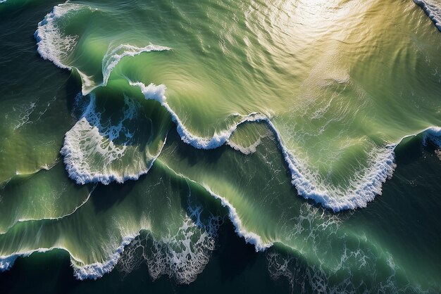 Fotografía aérea océano oleaje mar ondulación agua naturaleza olas detalle textura fondo papel tapiz