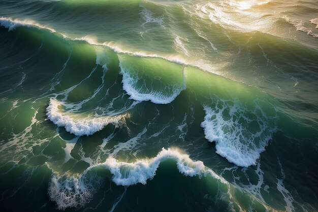 Fotografía aérea océano oleaje mar ondulación agua naturaleza olas detalle textura fondo papel tapiz