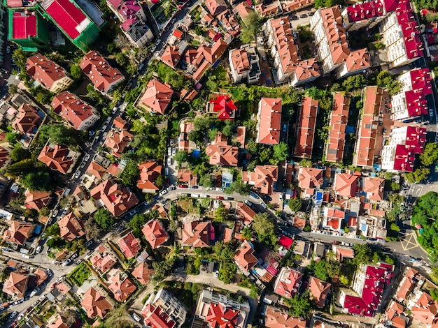 Fotografía aérea del paisaje arquitectónico de la ciudad vieja de Qingdao