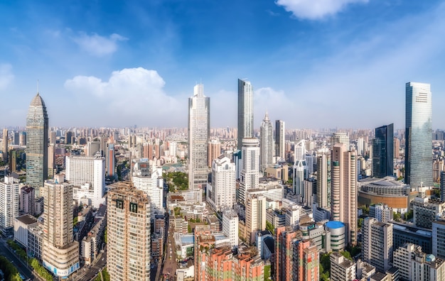 Fotografía aérea del paisaje de la arquitectura de la ciudad de Wuxi en China