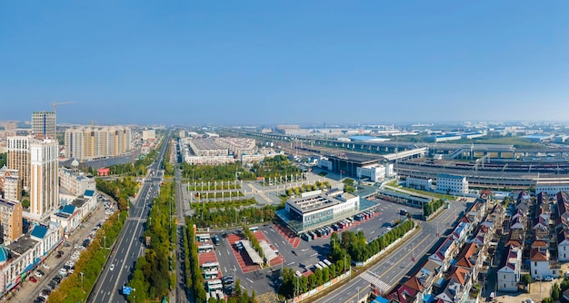 Fotografía aérea del paisaje de la ciudad de Hai'an.