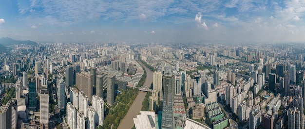 Fotografía aérea del paisaje de la ciudad de Hangzhou.