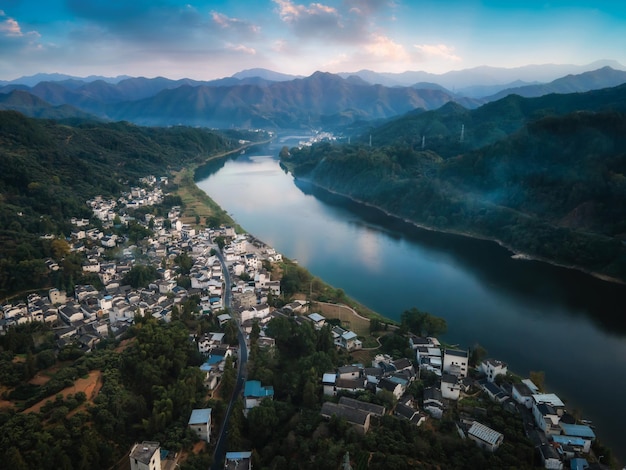 Fotografía aérea del paisaje de Huizhou