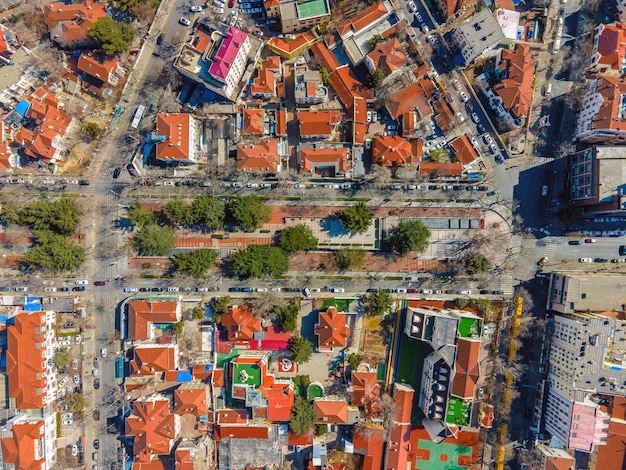 Fotografía aérea del paisaje moderno de la ciudad de Qingdao, China