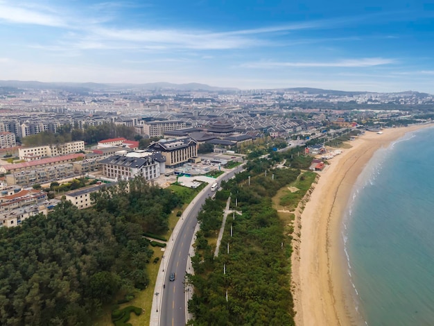 Fotografía aérea del paisaje de Penglai en China