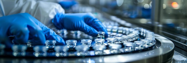 Fotografía de alta calidad de una línea de producción en una fábrica
