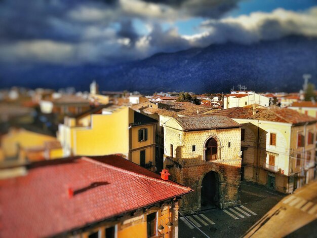 Foto fotografía de alto ángulo del paisaje de la ciudad