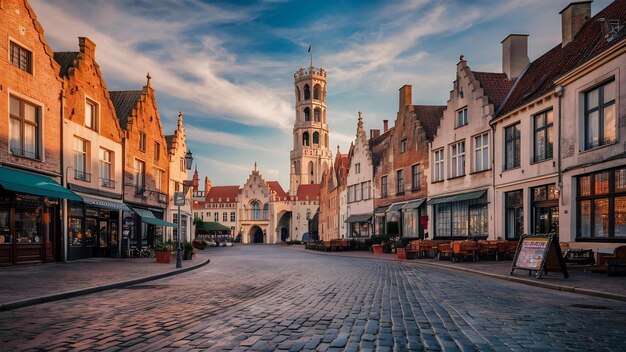 Foto fotografía de bajo ángulo de bruges bruges bélgica