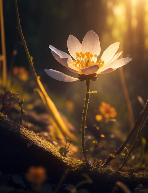 Fotografia aproximada de flores silvestres na floresta