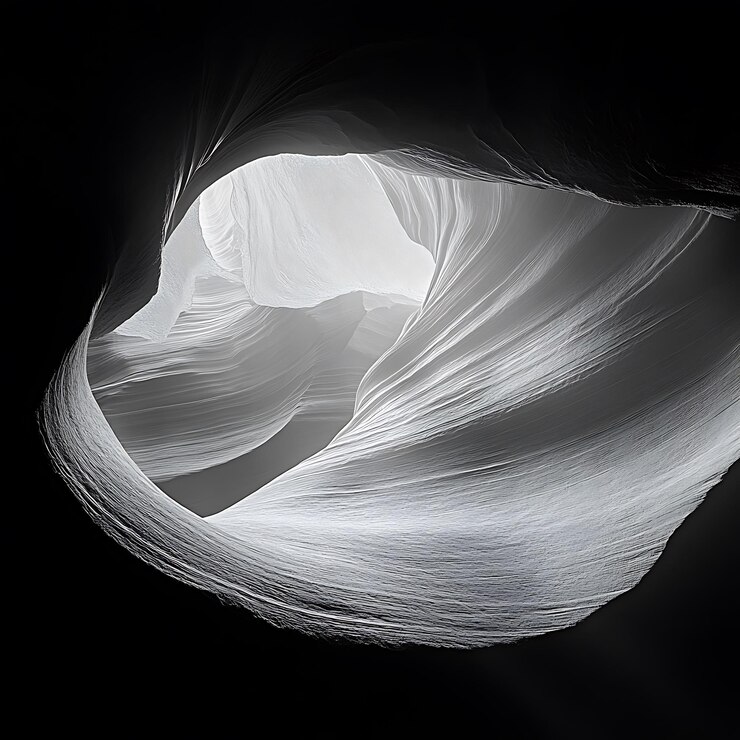 fotografía arafada de una tela blanca en una foto en blanco y negro