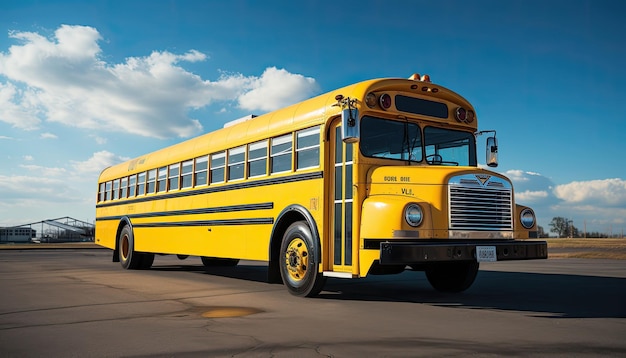 Fotografía de archivo de alta calidad de un autobús escolar americano amarillo