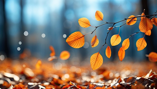 Fotografía de archivo de alta calidad hojas de otoño cayendo en el cieloColores de otoño