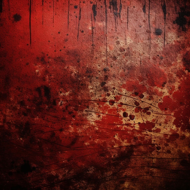 fotografía arrafada de una pared roja con mucha sangre en ella